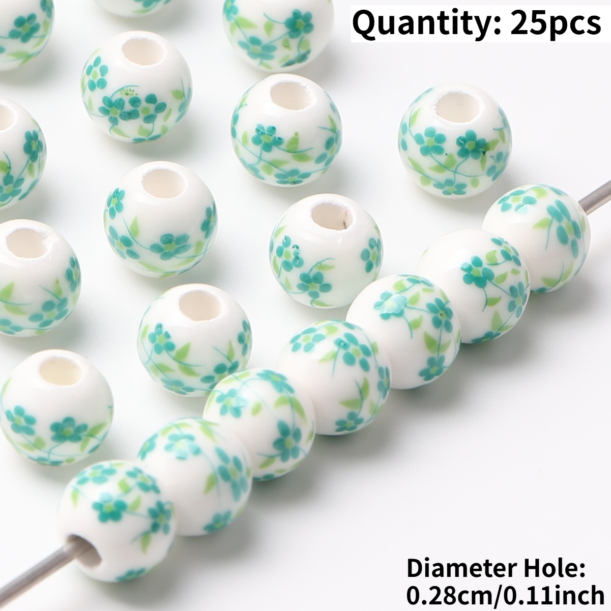 25pcs Vintage Ceramic Beads for DIY Jewelry Making